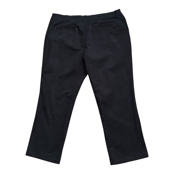 LEE Womens Size 14 M Black Mid Rise Fit Cropped Cotton Blend Pants 25" Inseam - Picture 2 of 6